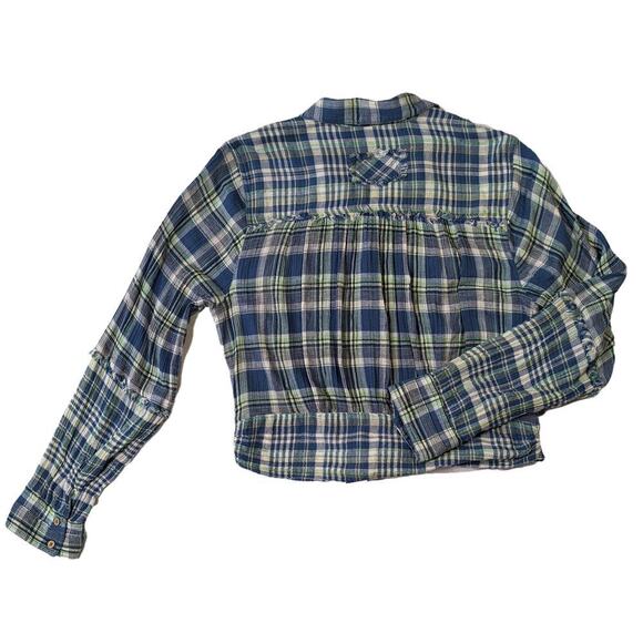 We The Free Plaid Blouse with Tie Waist - Picture 2 of 5